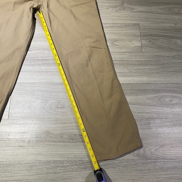 Carhartt Womens Sz 10 x 30 Khaki 2-Loop Carpenter Jeans work Pants WB159 100% Co - Picture 7 of 11